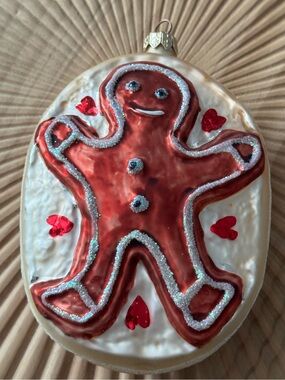 Vintage Christopher Radko "Ginger Hearts" glass Christmas ornament from 1995